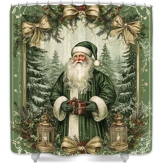Vintage Christmas Shower Curtainnull