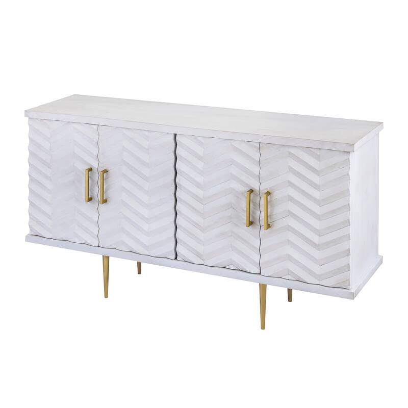 Elk Home Brendle Whitewash Wood 61.5 Inch Wide Credenza