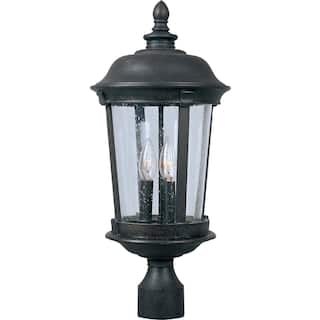 Maxim Dover 21" Tall 3 Light Post Light with Clear Seedy Glass
