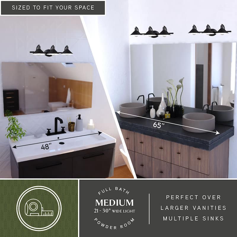 Akron 3 Light Farmhouse Barn Bathroom Vanity Fixture