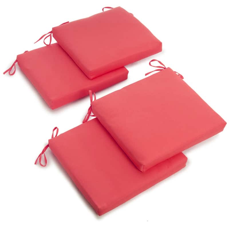 20-inch by 19-inch Twill Indoor Chair Cushion (Set of 1, 2, or 4) - 20 x 19 - Set of 4 - Bery Berry