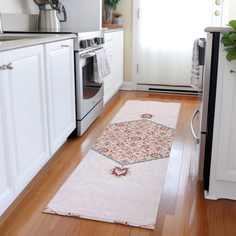 Machine Washable Indoor/ Outdoor Traditional Chantille Rug
