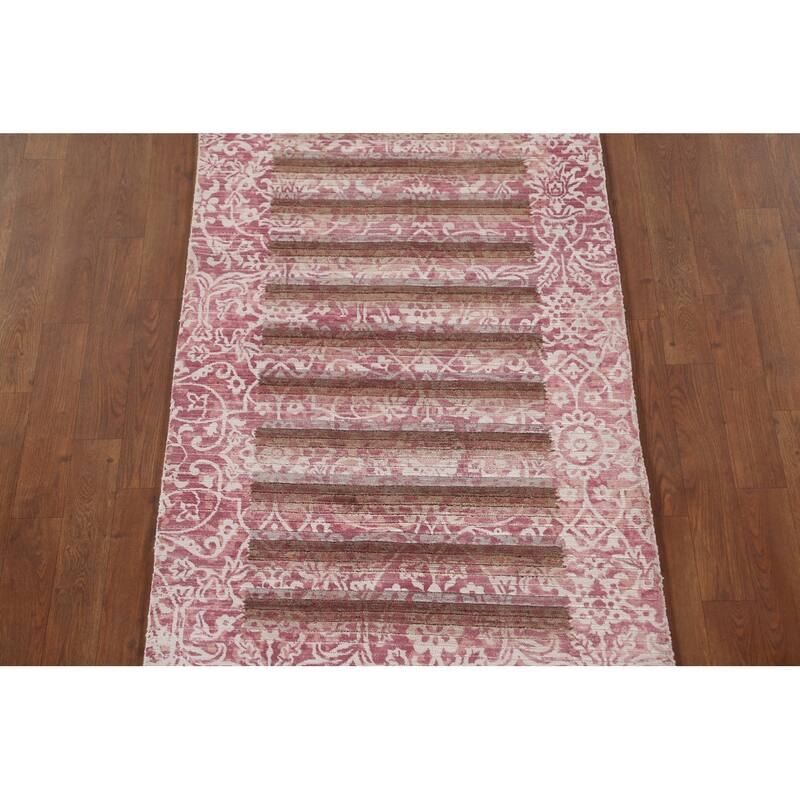 Abstract Modern Oriental Accent Rug Handmade Wool Carpet - 2'9"x 4'8"