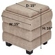 preview thumbnail 15 of 32, Modern Cube Ottoman with Tray Top and Hidden Storage Linen Seat