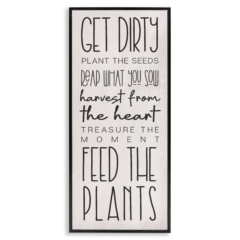 Stupell Fun Garden Guidelines Framed Giclee Art Design By Lil' Rue - 10 x 24 - Black