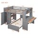 preview thumbnail 3 of 14, Full size Loft Bed with Twin size Stand-alone bed, Shelves,Desk,and Wardrobe,No Box Spring Required