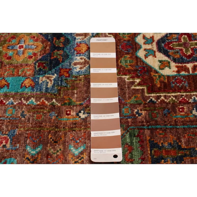 ECARPETGALLERY Hand-knotted Modern Ersari Brown Wool Rug - 2'8 x 6'5