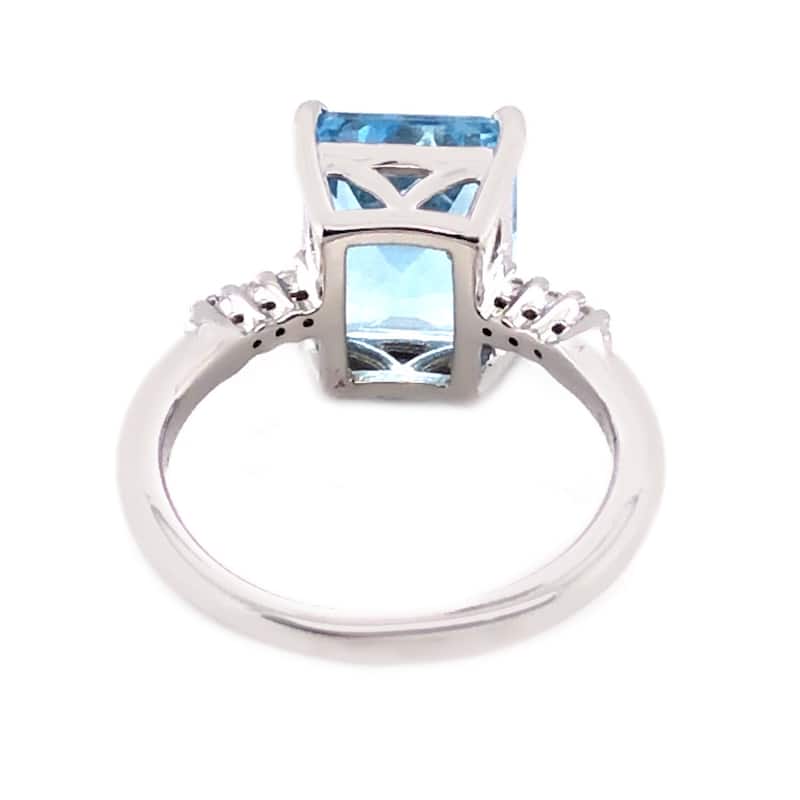 Sterling Silver Sky Blue Topaz And White Topaz Gemstone Ring