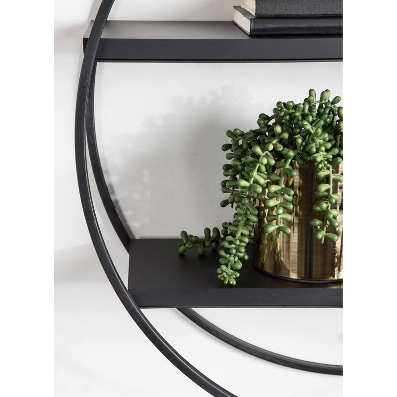 Kate and Laurel Sequoia Round Metal Wall Shelf
