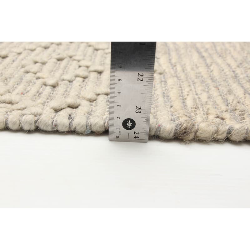 ECARPETGALLERY Braid weave Sienna Khaki Wool Rug - 6'2 x 9'1