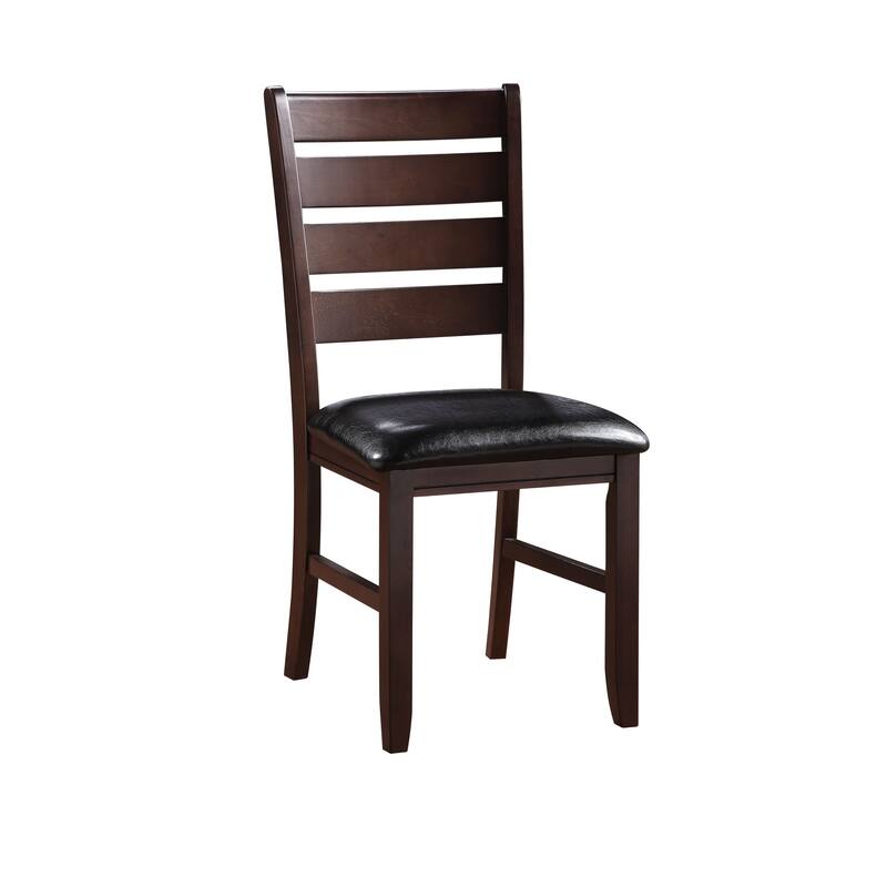 Urbana Black Synthetic Leather & Cherry Finish Side Chair (Set of 2)