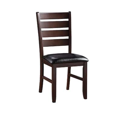 Urbana Black Synthetic Leather & Cherry Finish Side Chair (Set of 2)