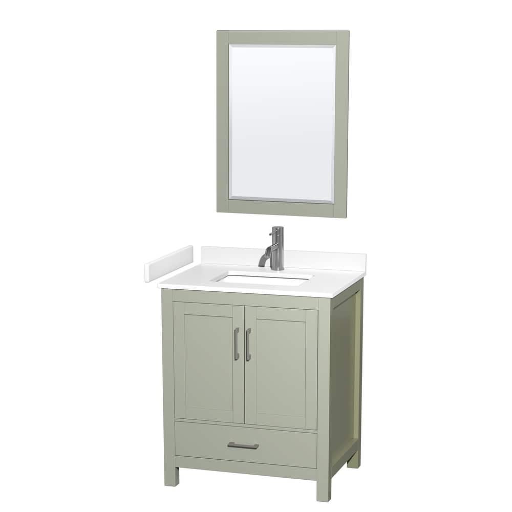 Wyndham Collection Sheffield 30" Single Bathroom Vanity, Carrara