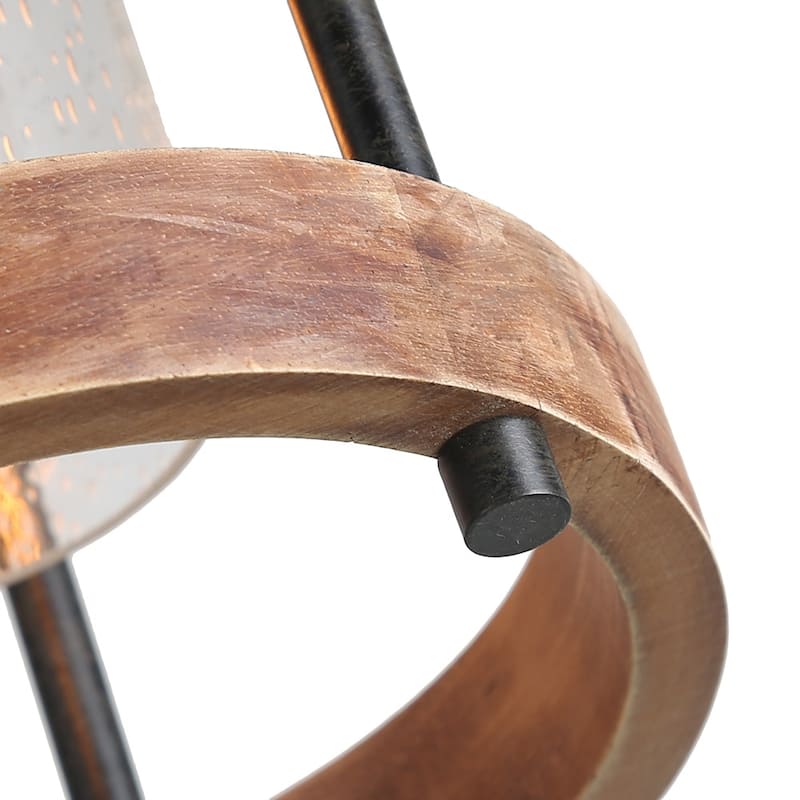 Anmytek Farmhouse 1-Light Black Cage Pendant Light Cylinder Glass Kitchen Island Lights for Dining Room - 7.1"D x 14.5" H