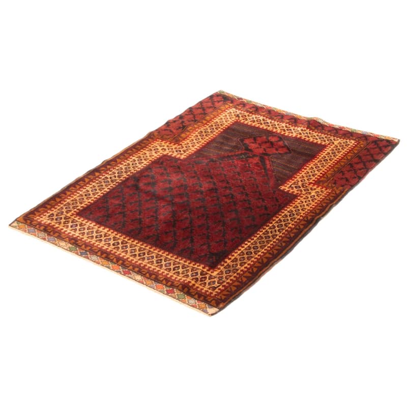 Teimani Burgundy Rug 3'3" x 4'9" - 3'3 x 4'9
