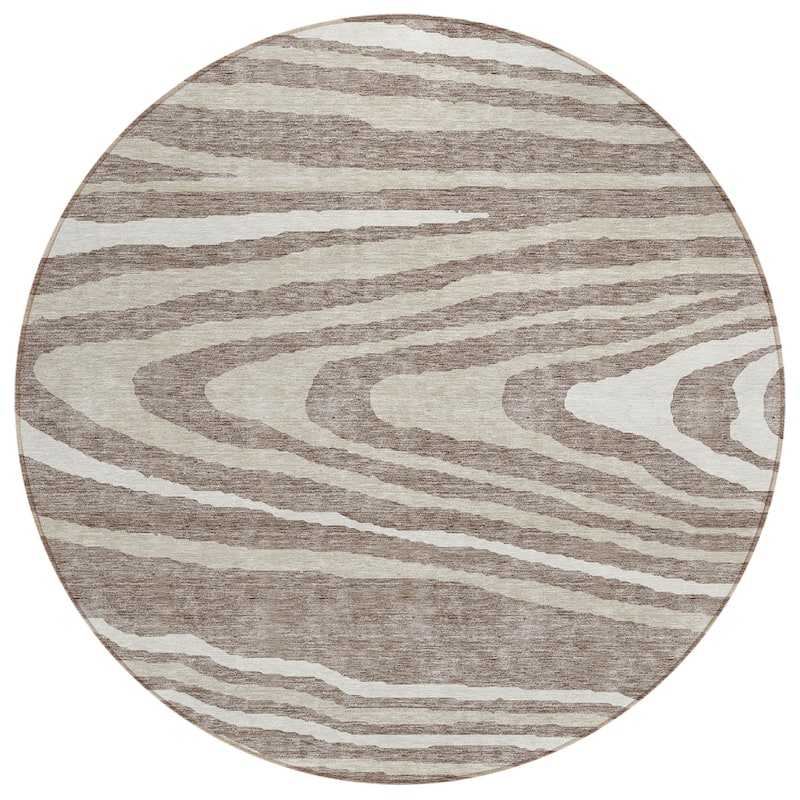 Machine Washable Indoor/ Outdoor Abstract Illusion Chantille Rug