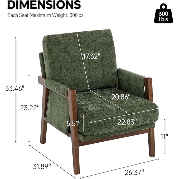 Mid-Century Modern Accent Chairs ,Modern Accent Chair,Chair with Soft Waist Cushion,Ergonomic Lounge Chairs