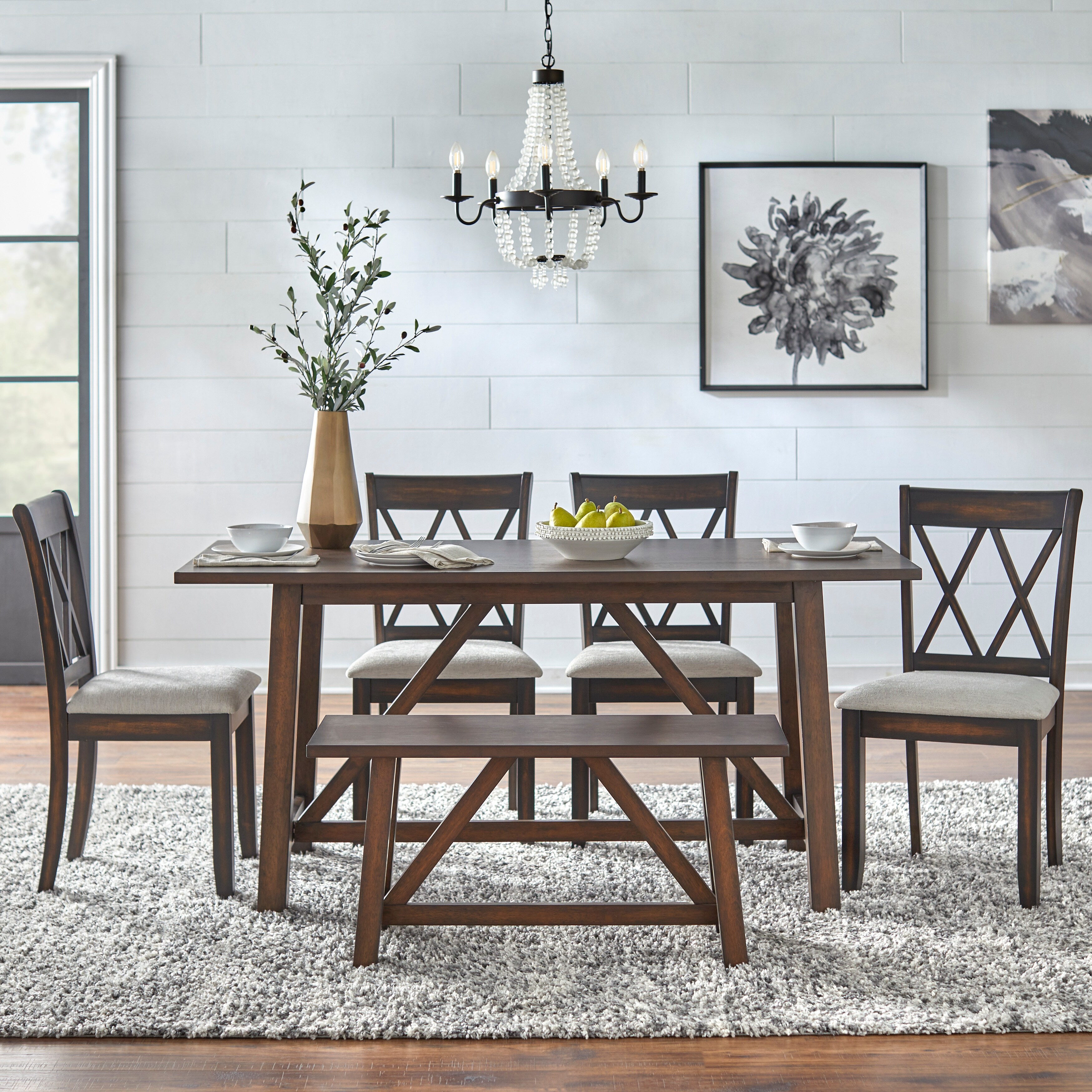 Urban farmhouse 6 piece dining sales set