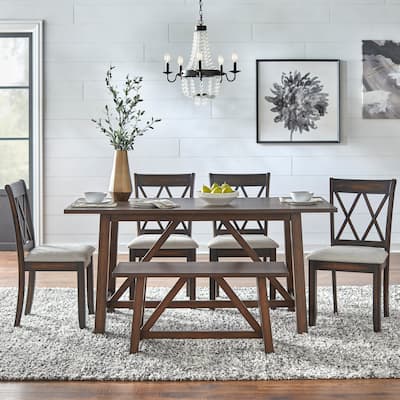 Simple Living Homestead 6-piece Dining Set with Bench