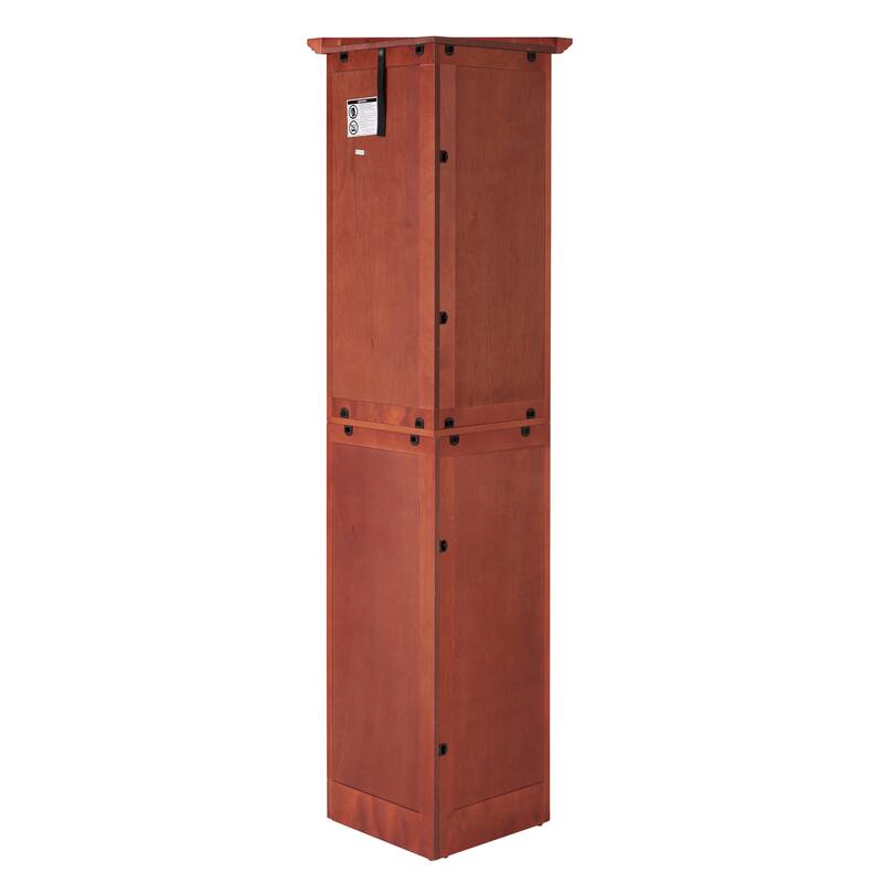 GDF Studio - Farmhouse Corner Cabinet Tall 4-Tier Storage Pantry with 8 Doors.