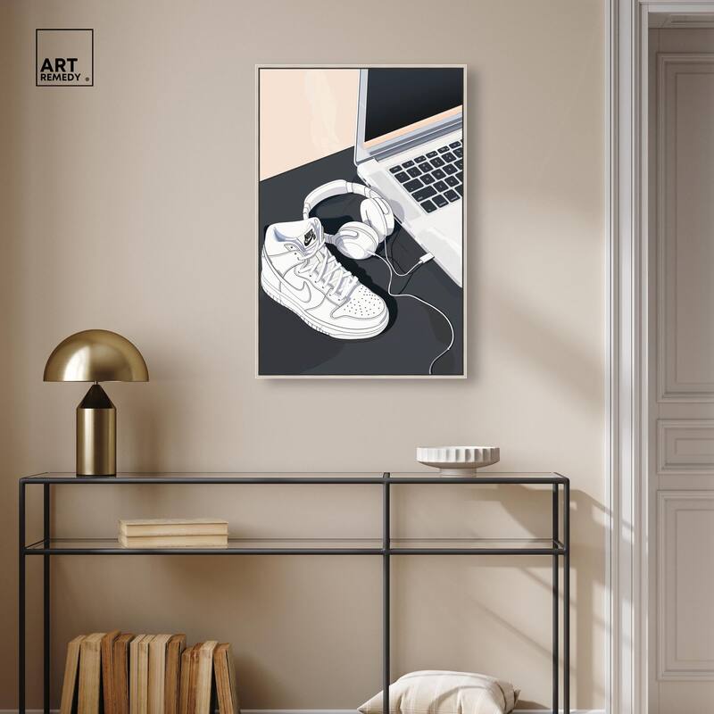 Laptop Sneaker Study Canvas by Art Remedy