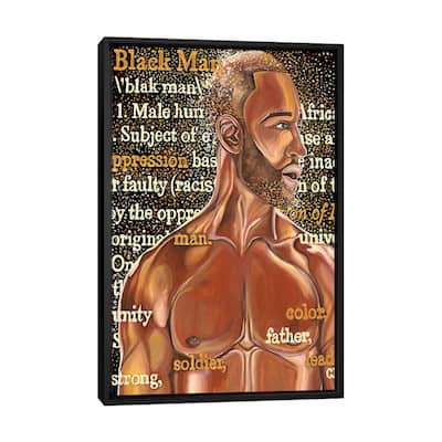 iCanvas "Black Man" by Poetically Illustrated Framed Canvas Print