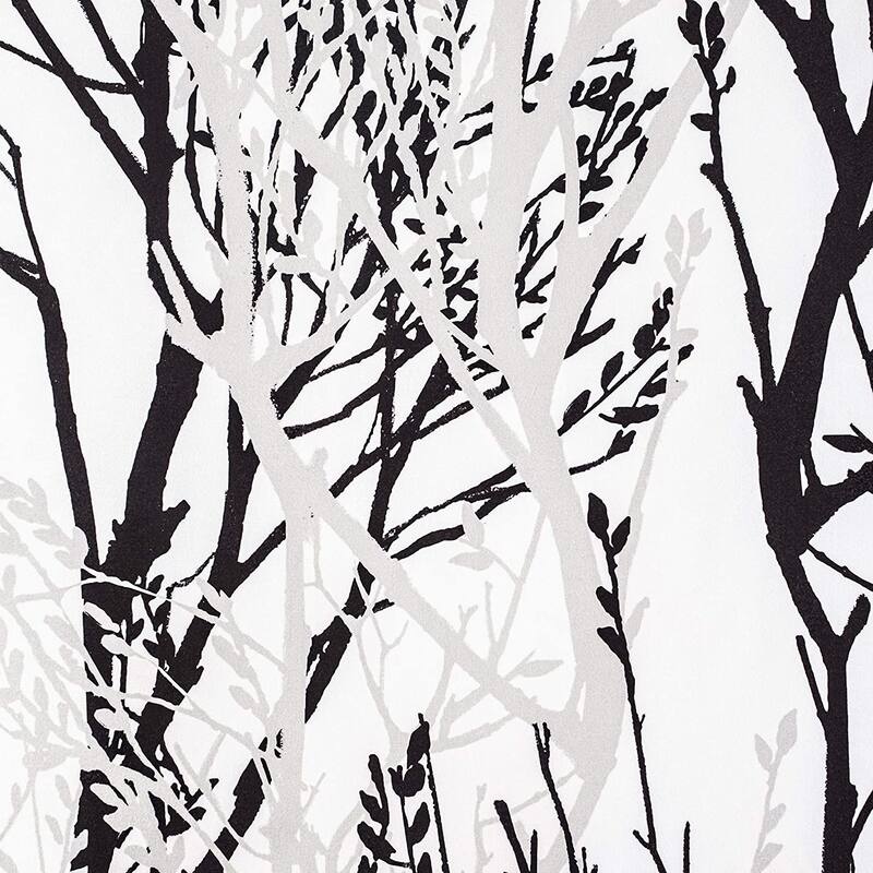 DriftAway Tree Branch Abstract Ink Printing Lined Thermal Insulated Window Curtain Valance Rod Pocket Single 52 x 14