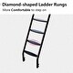 preview thumbnail 3 of 6, Black Metal Twin over Full Bunk Bed with Diamond-Shaped Rungs