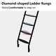 preview thumbnail 3 of 14, Metal Twin over Full Bunk Bed with Diamond-Shaped Rungs, Full-Length Guardrails