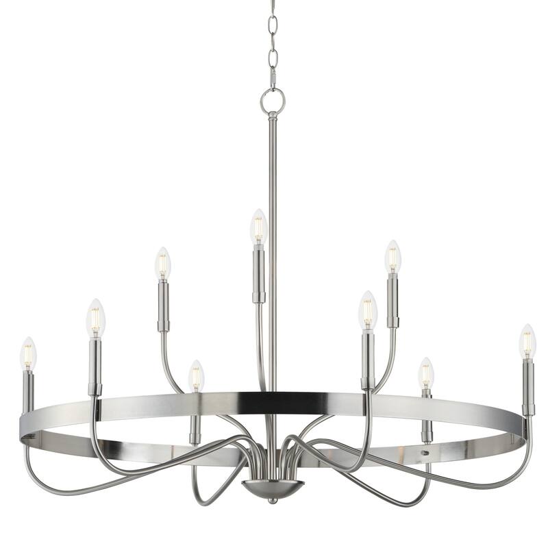 Maxim 14499 Frankie 9 Light 40" Wide Taper Candle Style Chandelier - Satin Nickel