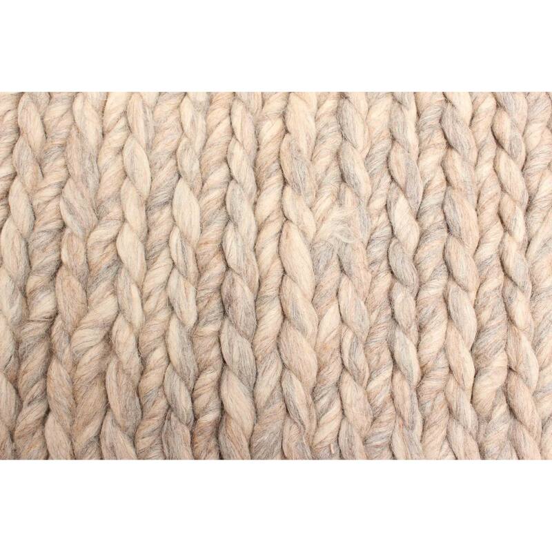 ECARPETGALLERY Braid weave Sienna Tan Wool Rug - 5'0 x 7'8