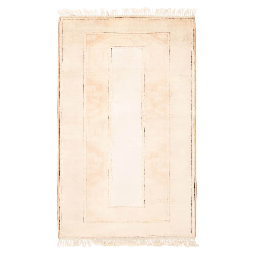ECARPETGALLERY Hand-knotted Color Transition Ivory Wool Rug - 3'10 x 6'2