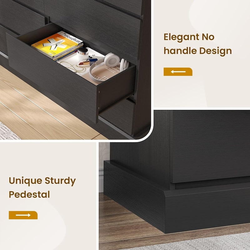 Bedroom Dresser Charging Station Storage Drawers Chest of Drawers