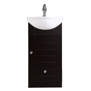 Renovators Supply Single Sink Bathroom Vanity Cabinet Black and White (Round - Painted - Drop-In - Assembly Required - Single - Black - Single