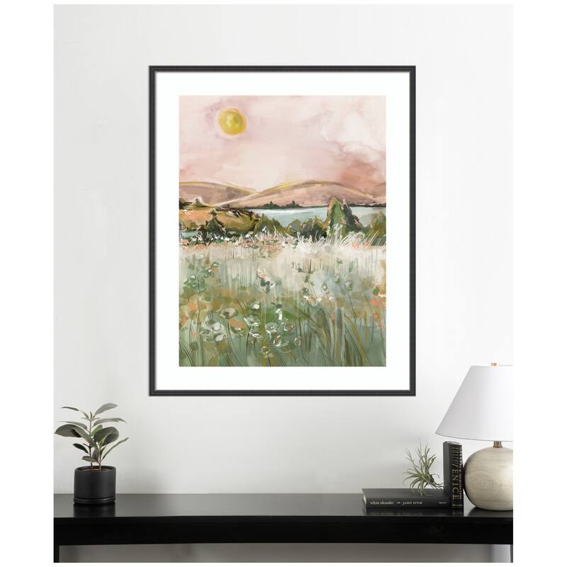 Kate and Laurel Framed Art Neutral Landscape 02 by Annie Quigley