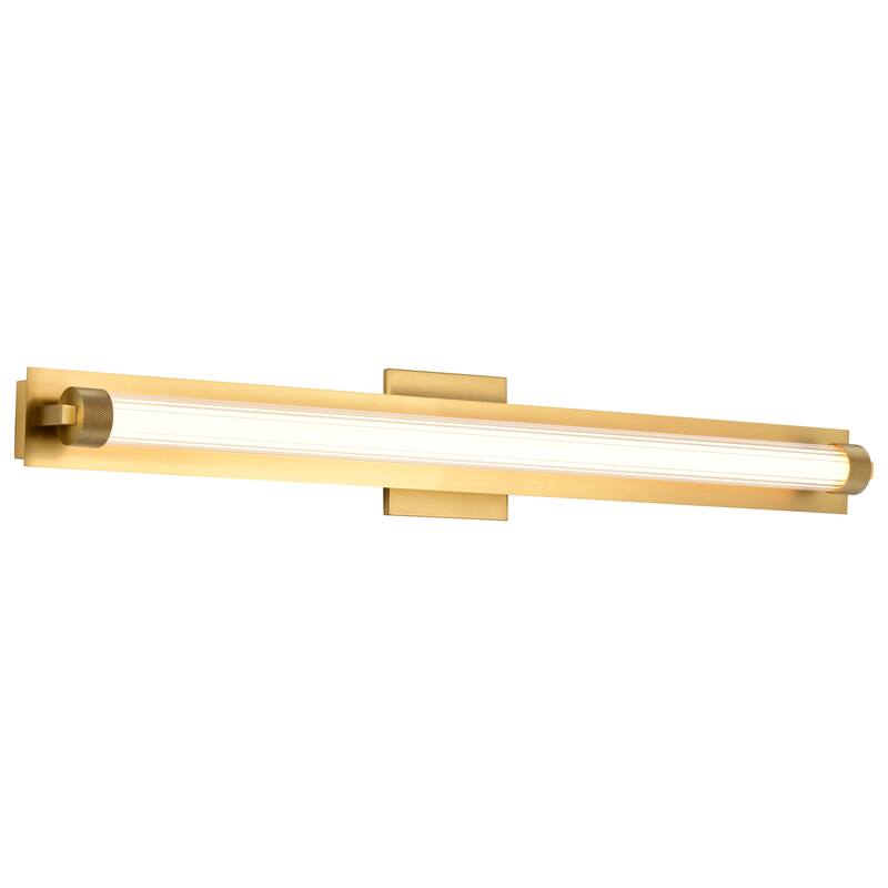 Larissa 32 Inch LED Vanity 3000K CCT Vintage Brass Finish Opaque Glass - Vintage Brass