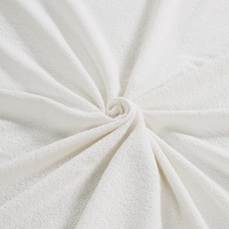 Lambswool Petal Headboard Bed Frame - Cream Style Bedroom Soft Bed with Ambient Light