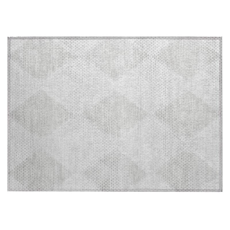Machine Washable Indoor/ Outdoor Modern Diamonds Chantille Rug