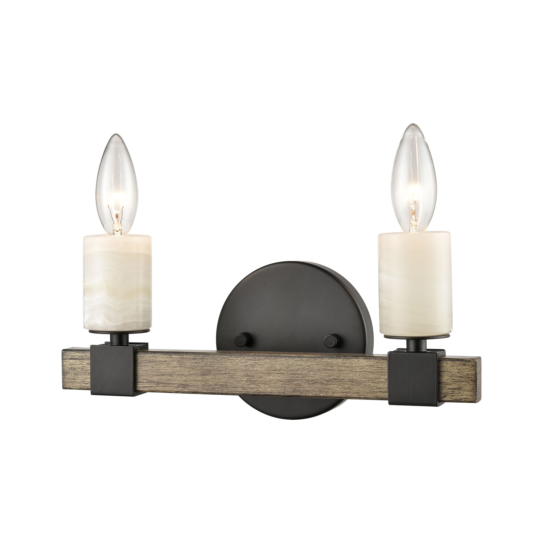 Atlas Lighting Stone Manor Candle-Style Aspen and Matte Black Bathroom Vanity Light