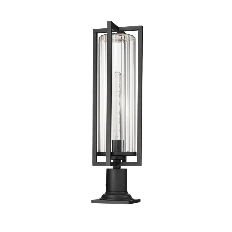 Aura 1 Light Outdoor Pier Mounted Fixture in Black