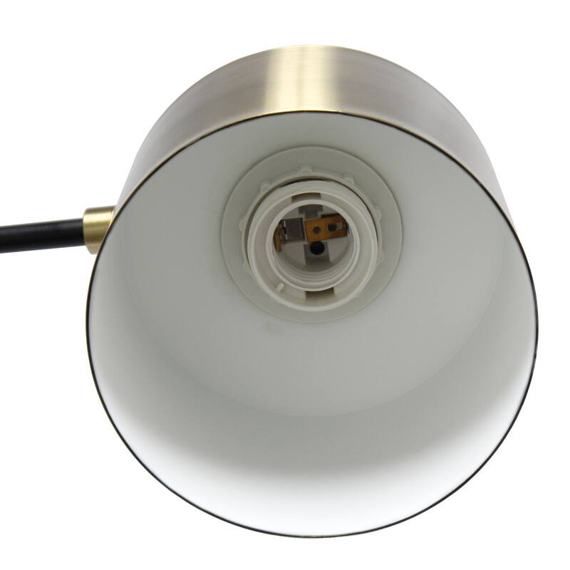 21 in. Antique Brass Finish Table Lamp with Brass Shade, Sturdy Table Lamp for Living Rooms and Bedrooms