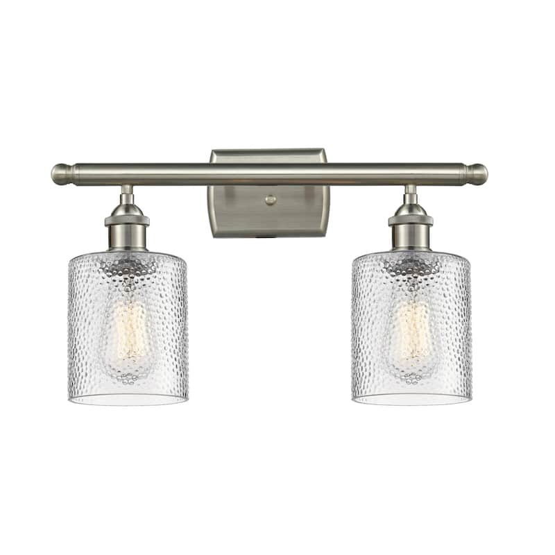 Innovations Lighting Cobleskill 2 Light 16" Wide Bathroom Vanity Light - Brushed Satin Nickel / Clear Ripple