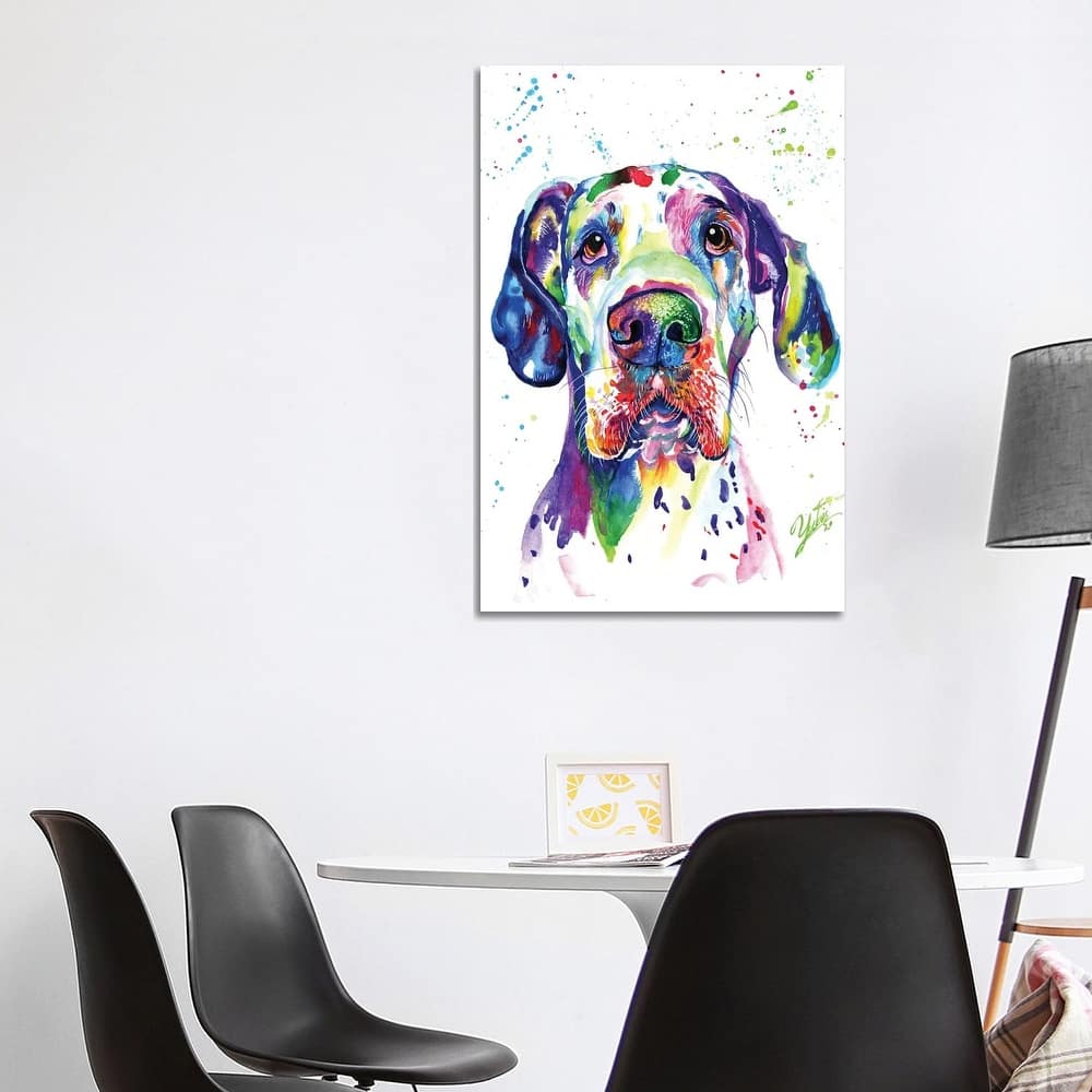 iCanvas "Colorful Great Dane" by Yubis Guzman Canvas Print