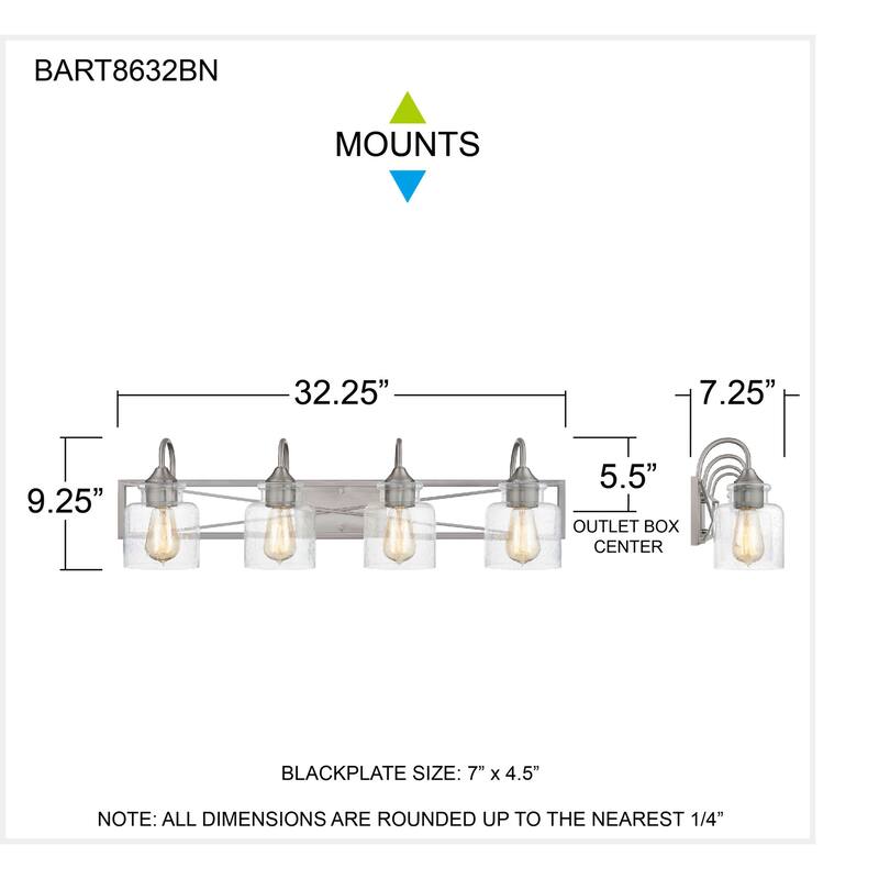 Bartley 4-Light Brushed Nickel Vanity Light