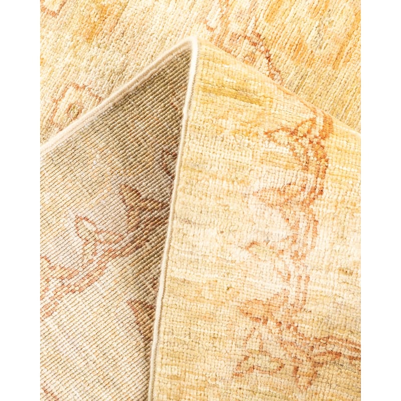 Overton Hand Knotted Wool Vintage Inspired Modern Contemporary Eclectic Ivory Runner Rug