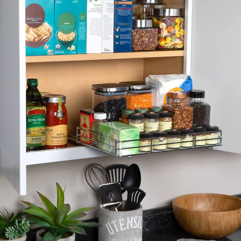 Hold N' Storage - Pull Out Cabinet Organizer for Spices, Cans - Heavy Duty with Lifetime Limited Warranty