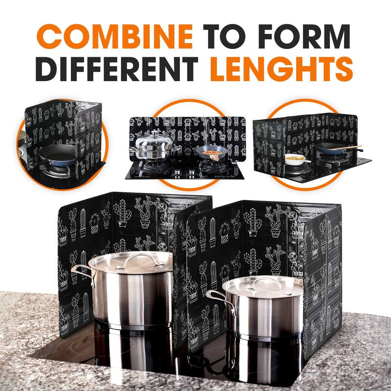 Cheer Collection Set of 2 Foldable Aluminum Oil Splatter Guard Plates