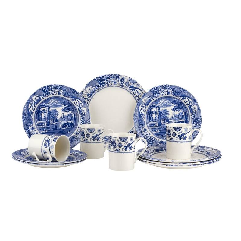 Spode Blue Italian Brocato 12 Piece Set