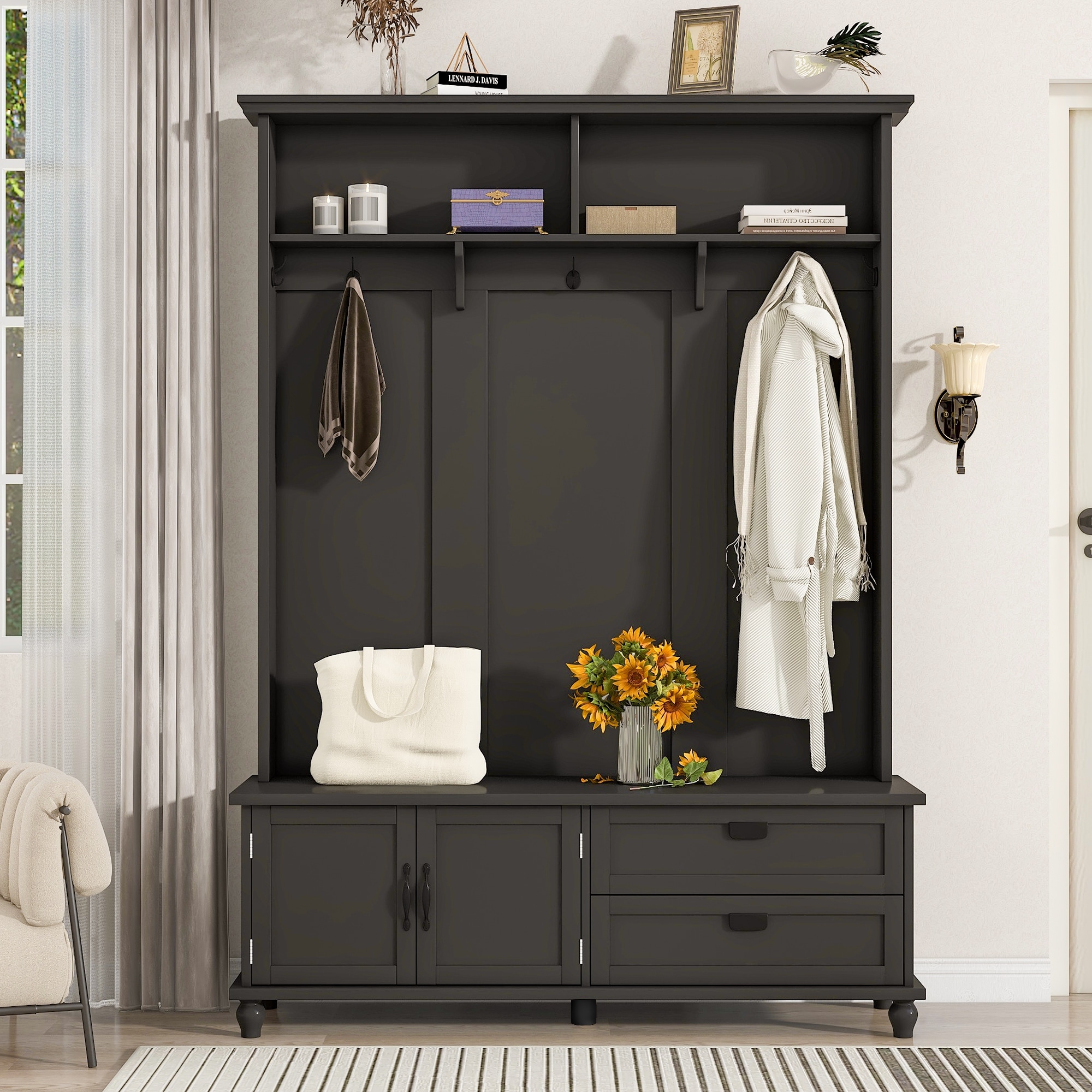 Hall stand with storage bench online