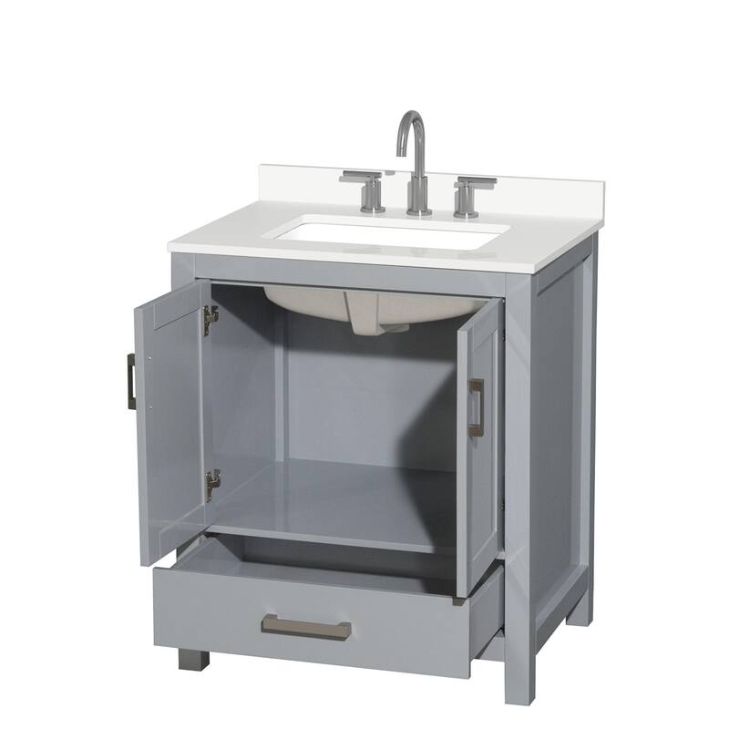 Wyndham Collection WCS141430S-QTZ-US3MXX Sheffield 30" Free Standing